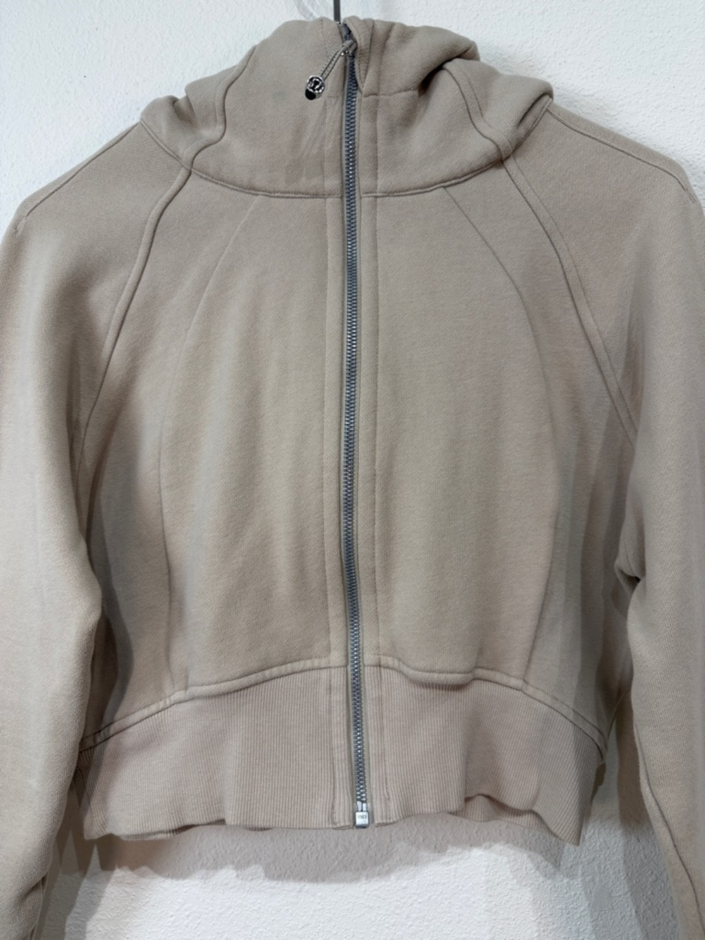 Lululemon Cropped Zip Hoodie Jacket Taupe size 8 - Picture 4 of 9